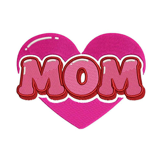 'MOM' Heart Embroidery Design - SG060501