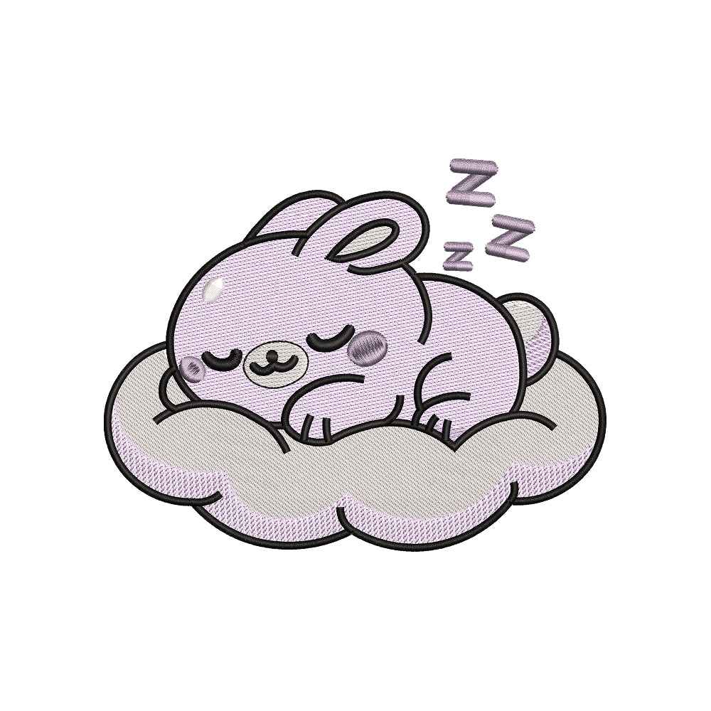 Sleeping Bunny Embroidery Design Cute Baby Bunny - SG06052603