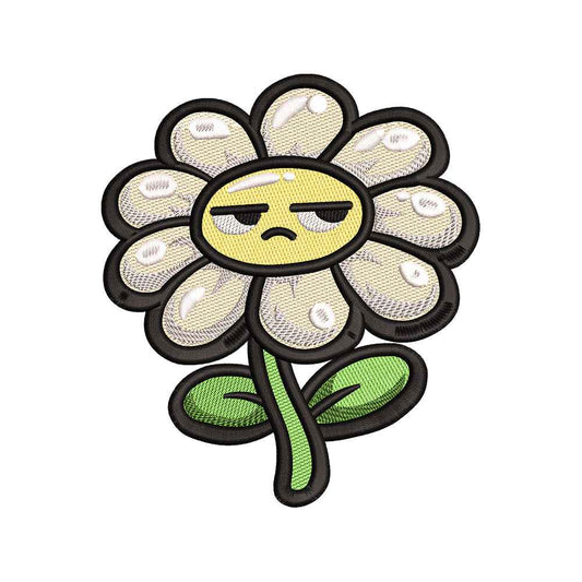 Grumpy Daisy Flower Embroidery Design Cute Floral Character - SG06052620