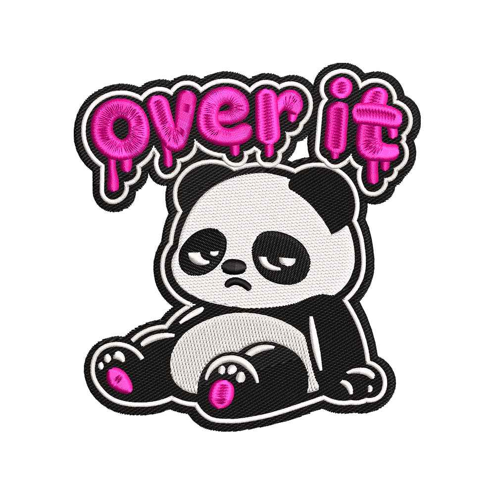 Over It Panda Embroidery Design Funny Panda Quote - SG06052621