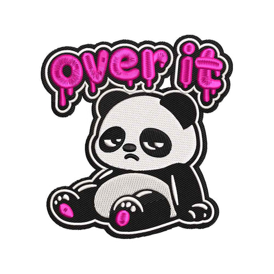 Over It Panda Embroidery Design Funny Panda Quote - SG06052621
