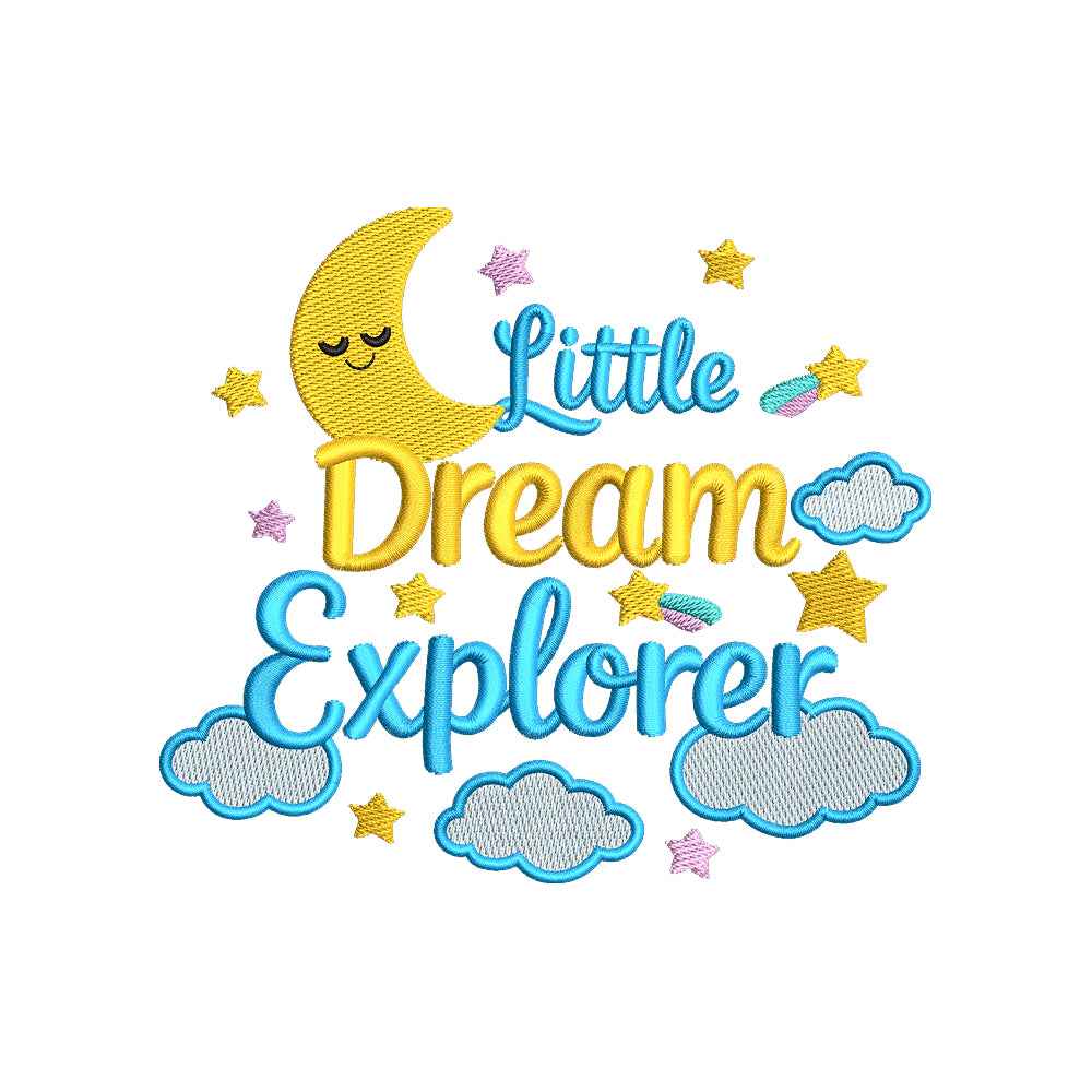 Little Dream Explorer Embroidery Design Cute Baby Nursery Quote - SG08062605