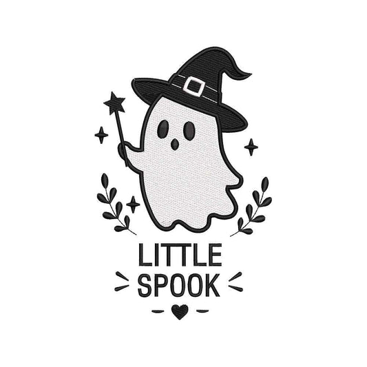 Little Spook Witch Hat Ghost Embroidery Design - Cute Halloween Baby Motif SG31072631