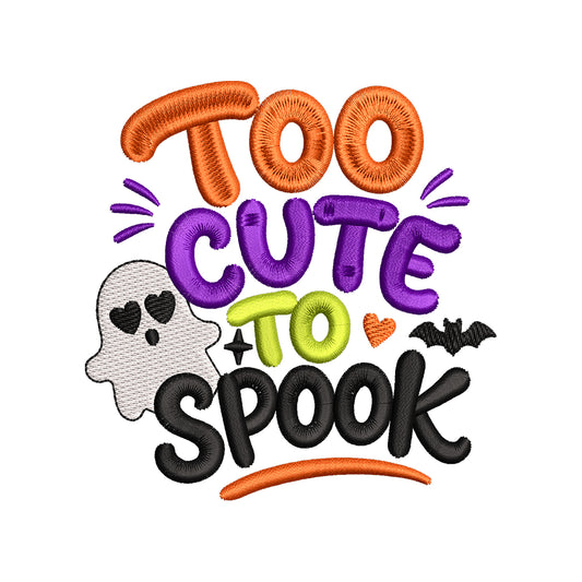 Too Cute To Spook Embroidery Design - Colorful Halloween Ghost Motif SG31072632