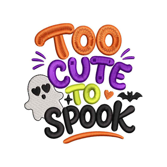 Too Cute To Spook Embroidery Design - Colorful Halloween Ghost Motif SG31072632