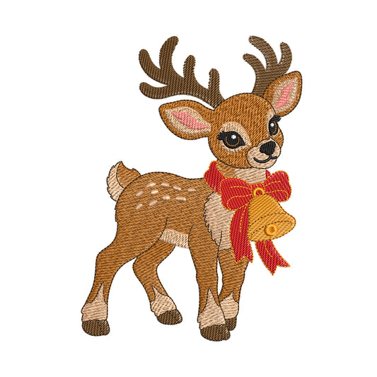 Light Sketch Christmas Reindeer Embroidery Design - SG08102601
