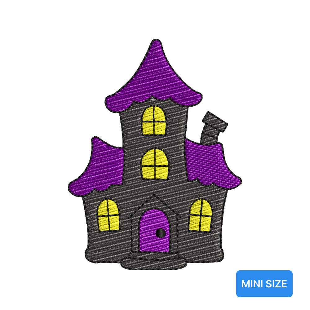 Mini Halloween Haunted House Embroidery Design | Cute Machine Embroidery Pattern - SG09072604