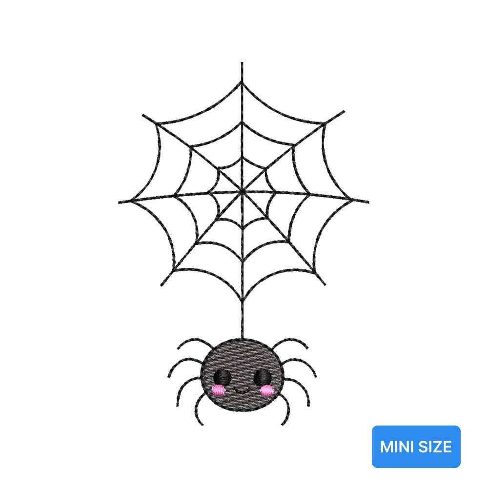 Mini Halloween Spider Web Embroidery Design | Cute Machine Embroidery Pattern - SG09072605