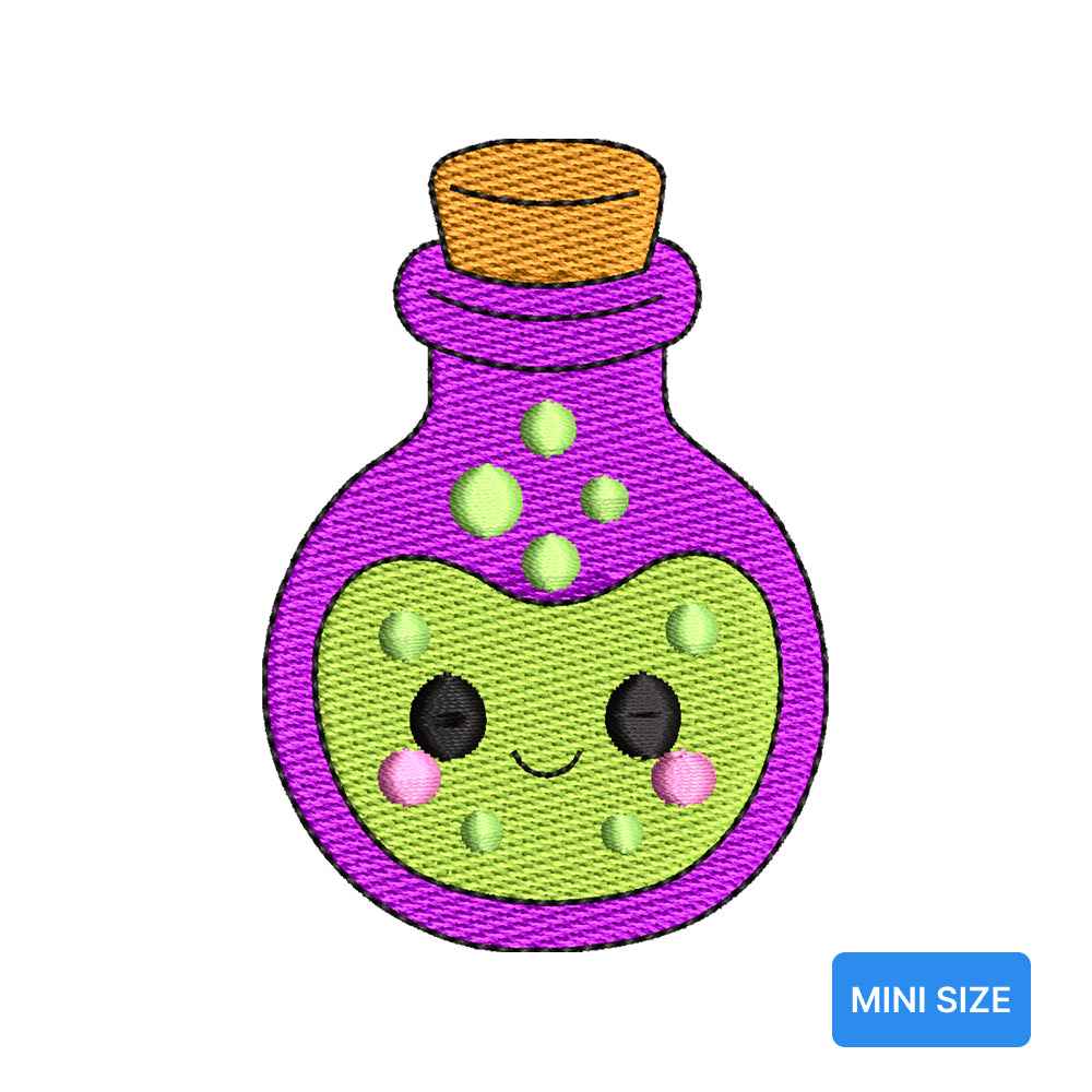 Mini Halloween Potion Bottle Embroidery Design | Cute Machine Embroidery Pattern - SG09072606