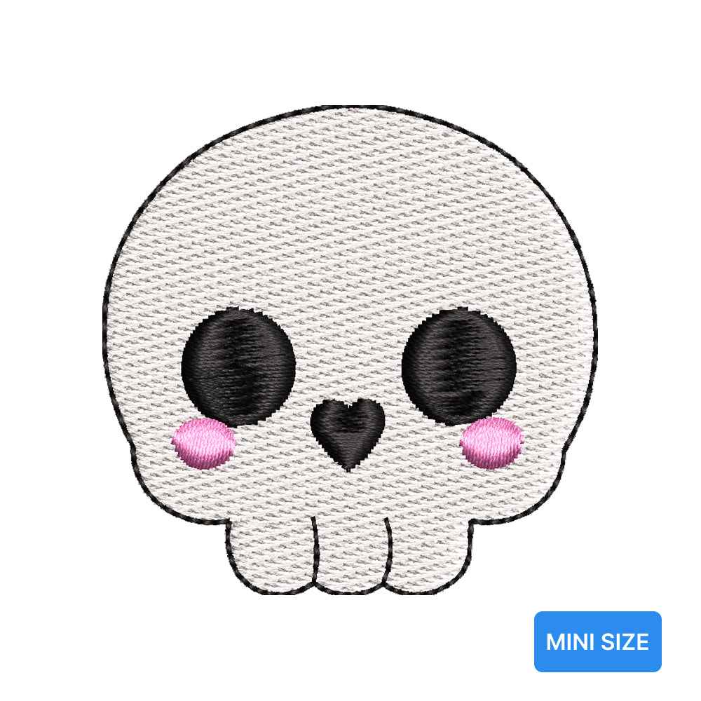 Mini Halloween Cute Skull Embroidery Design | Kawaii Machine Embroidery Pattern - SG09072607
