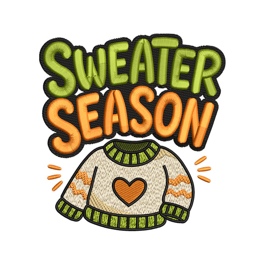 Sweater Season Knitted Sweater Embroidery Design - Cozy Autumn Motif SG31072639