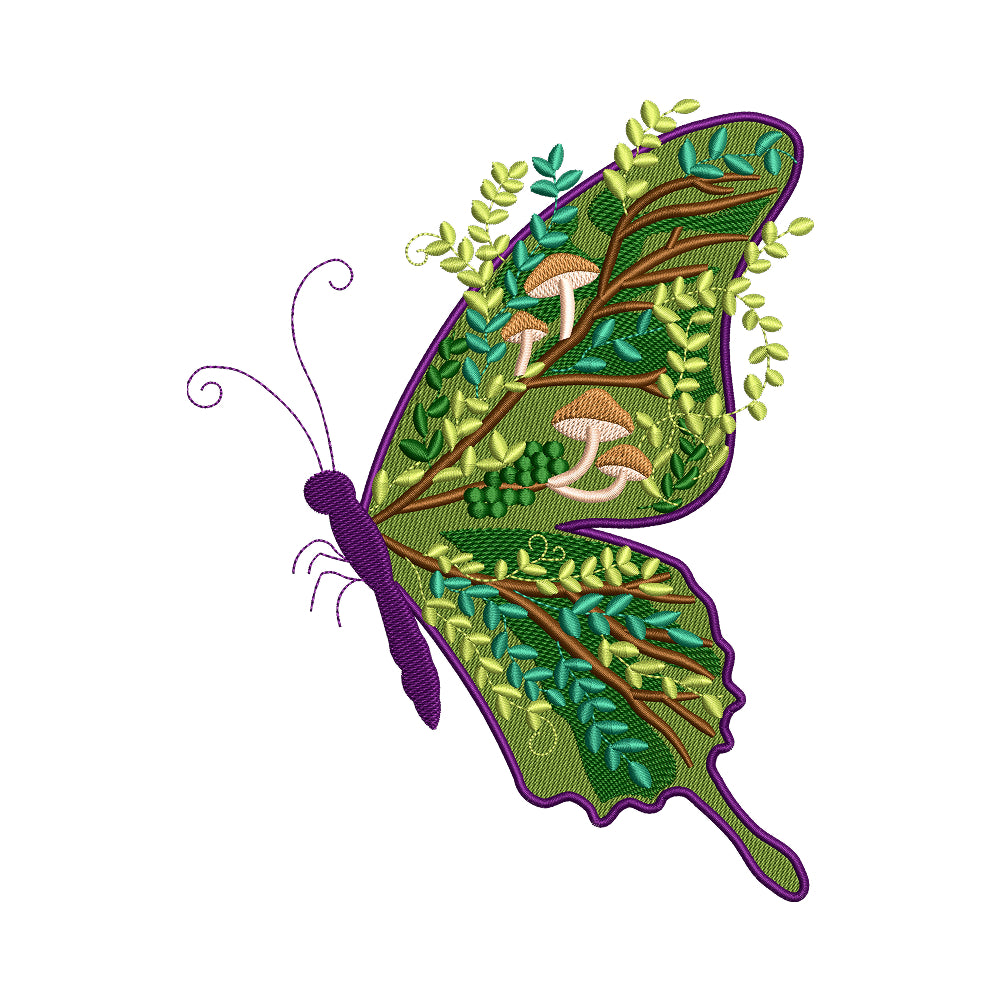 Forest Wing Butterfly Embroidery Design - SG110402
