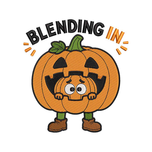 Blending In Halloween Embroidery Design Funny Ghost Pumpkin Cute Seasonal Art - SG11062601