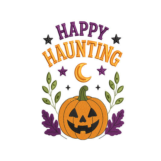 Happy Haunting Pumpkin Halloween Embroidery Designs - SG11092603