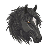 Majestic Black Horse Portrait Embroidery Design - SG120404