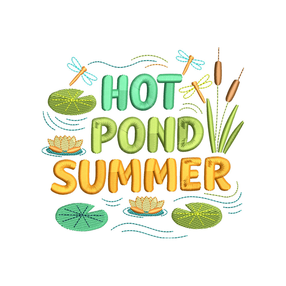 Hot Pond Summer Nature Embroidery Design – SG12042603