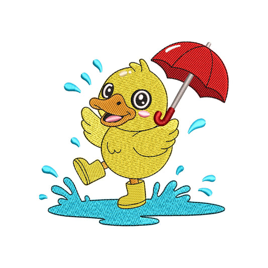 Baby Cute Duck Umbrella Spring Embroidery Design - SG12042606