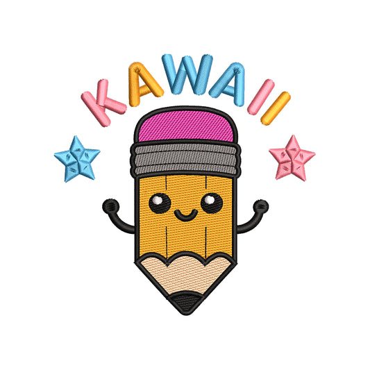 Kawaii Pencil Back To School Embroidery Design - SG12042641