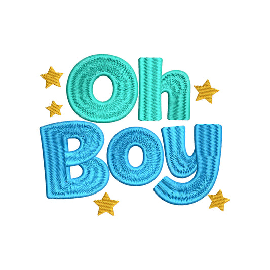 Oh Boy Baby Quote Embroidery Design Cute Newborn Saying Nursery Typography - SG12062602