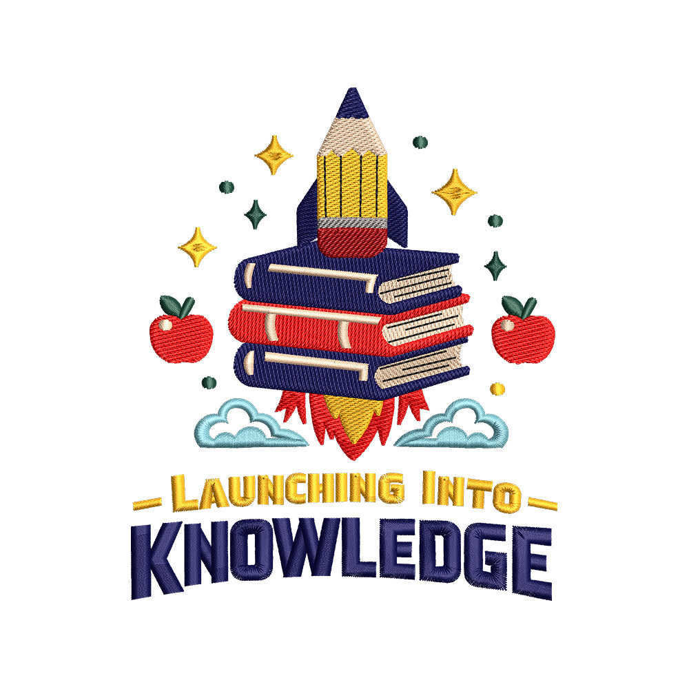 Launching Into Knowledge Back To School Embroidery Design - SG13042601
