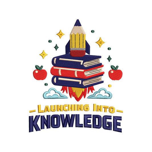 Launching Into Knowledge Back To School Embroidery Design - SG13042601