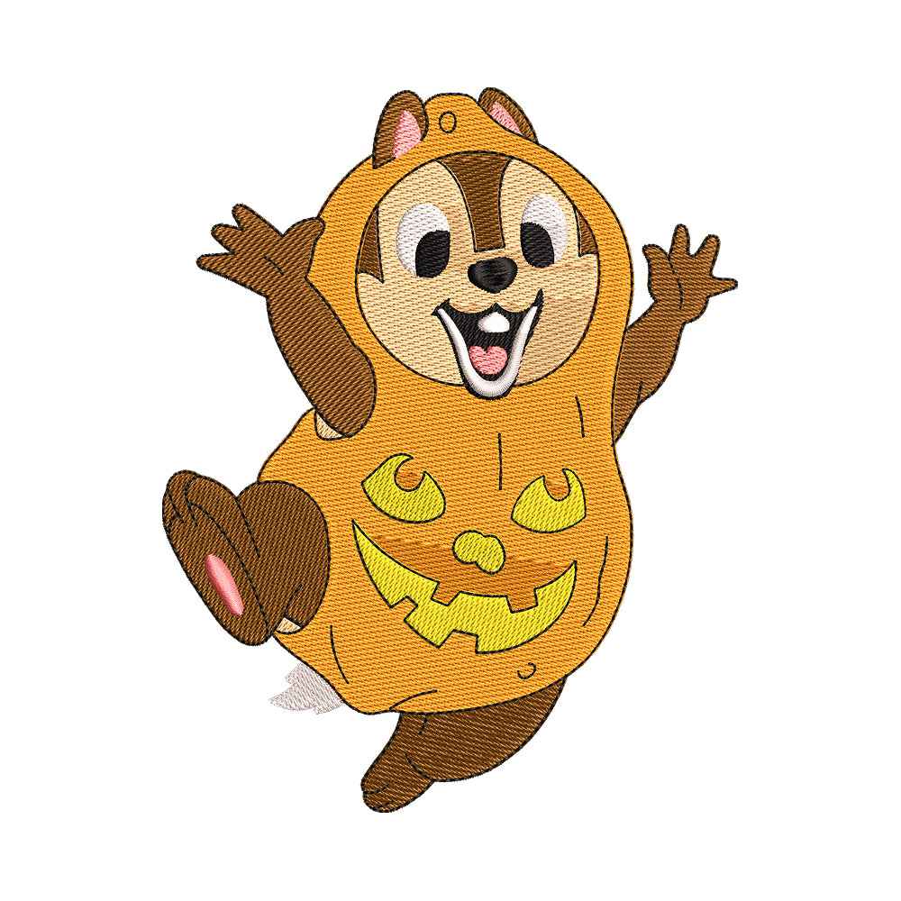 Chip in Pumpkin Costume Embroidery Design - SG130504