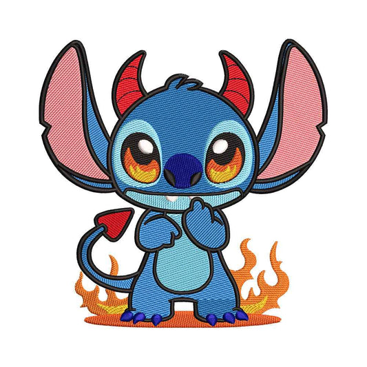 Devil Blue Alien Pet Embroidery Design - SG130519