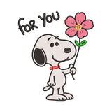 Snoopy 'For You' with Flower Embroidery Design - SG130524