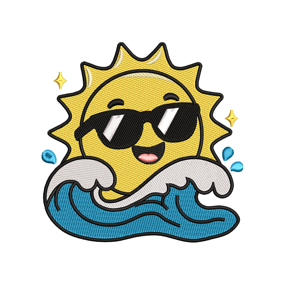 Cool Sun Embroidery Design Summer - SG13052604