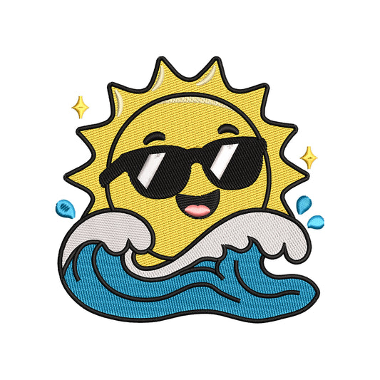 Cool Sun Embroidery Design Summer - SG13052604