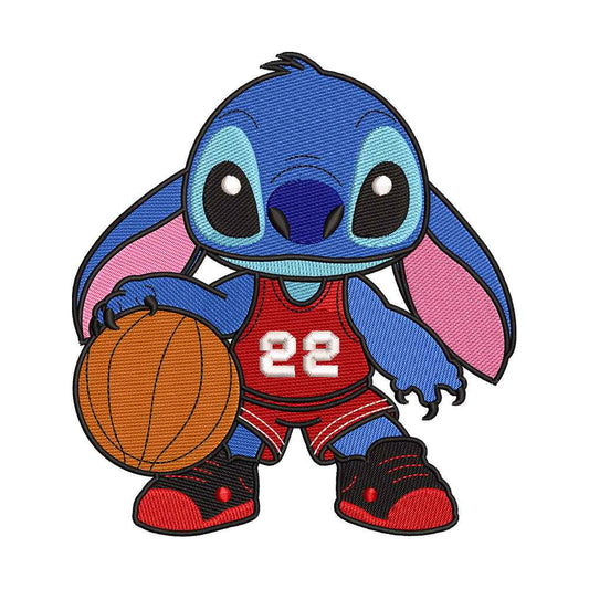 Basketball Player Blue Alien Pet Embroidery Design - SG130536