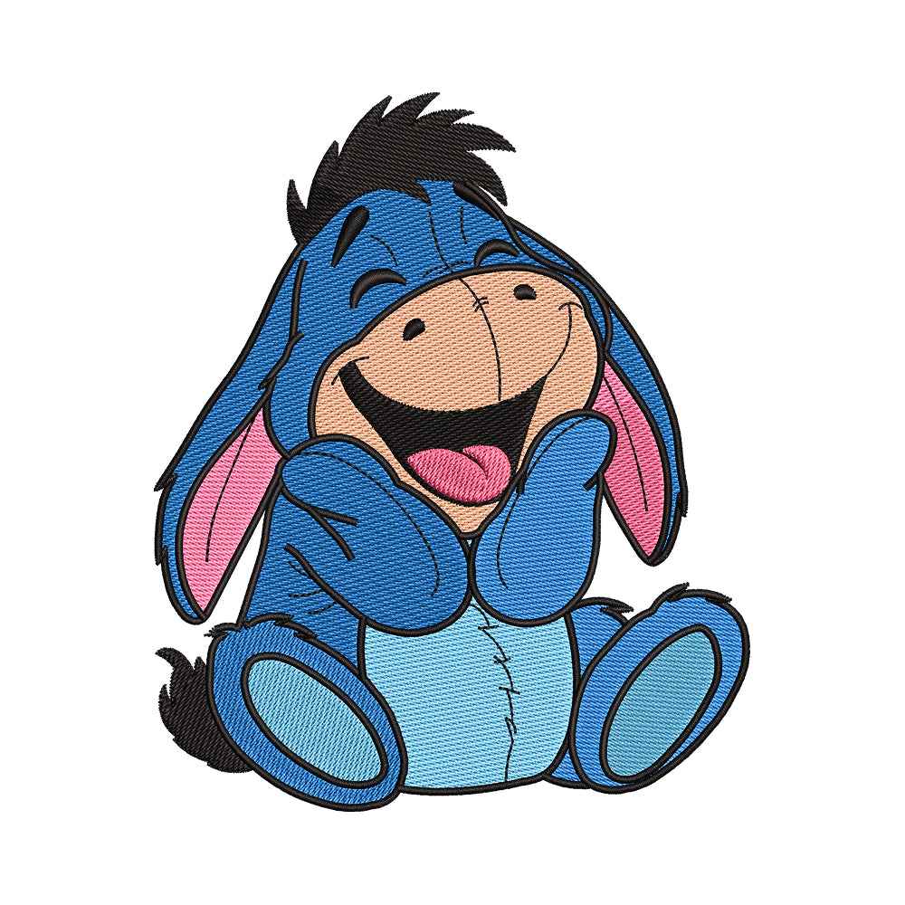 Happy Gloomy Donkey Laughing Embroidery Design - SG130540