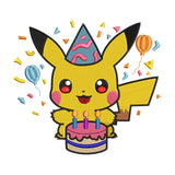 Birthday Pikachu with Cake Embroidery Design - SG130541