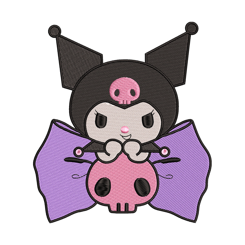 Kuromi with Pink Skull Embroidery Design - SG130543
