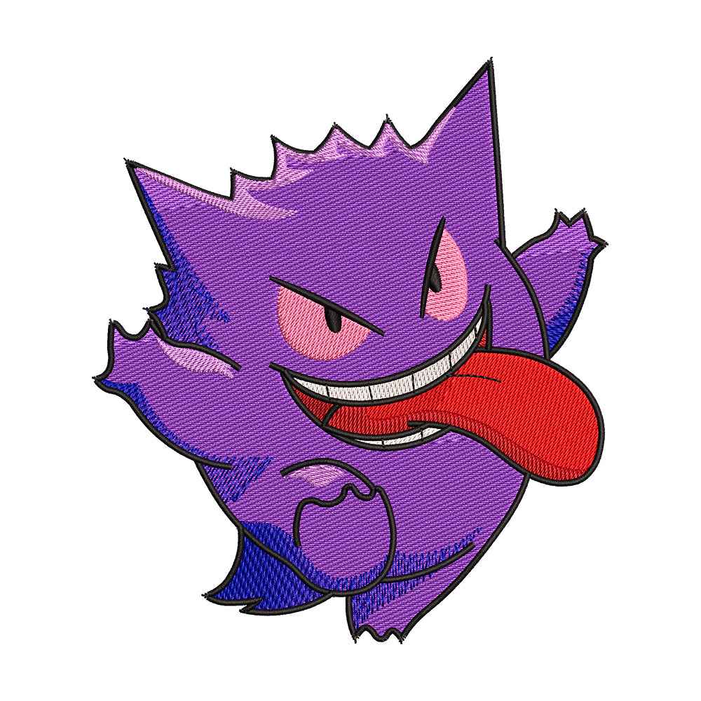 Purple Ghost Monster the Catchable Monster Embroidery Design - SG130545