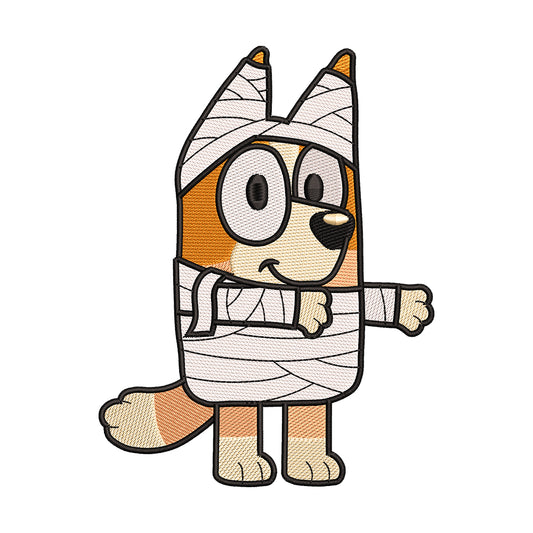 Halloween Mummy Blue Dog Embroidery Design - SG130554