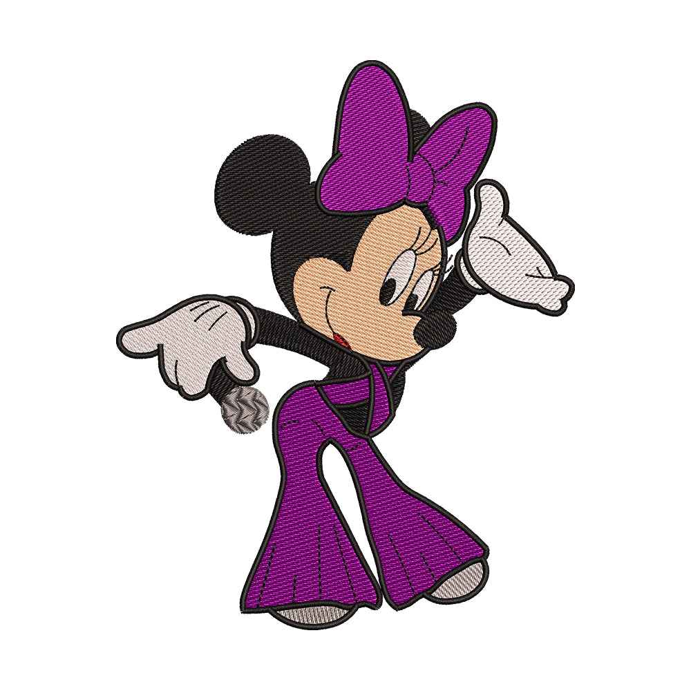 Pop Star Polka Dot Mouse Embroidery Design - SG130555