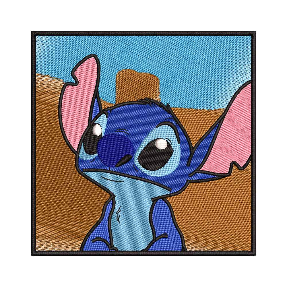 Lost Blue Alien Pet Portrait Embroidery Design - SG130559