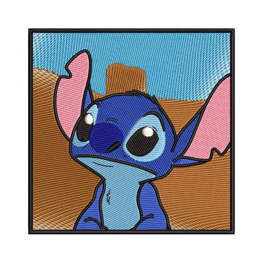 Lost Blue Alien Pet Portrait Embroidery Design - SG130559