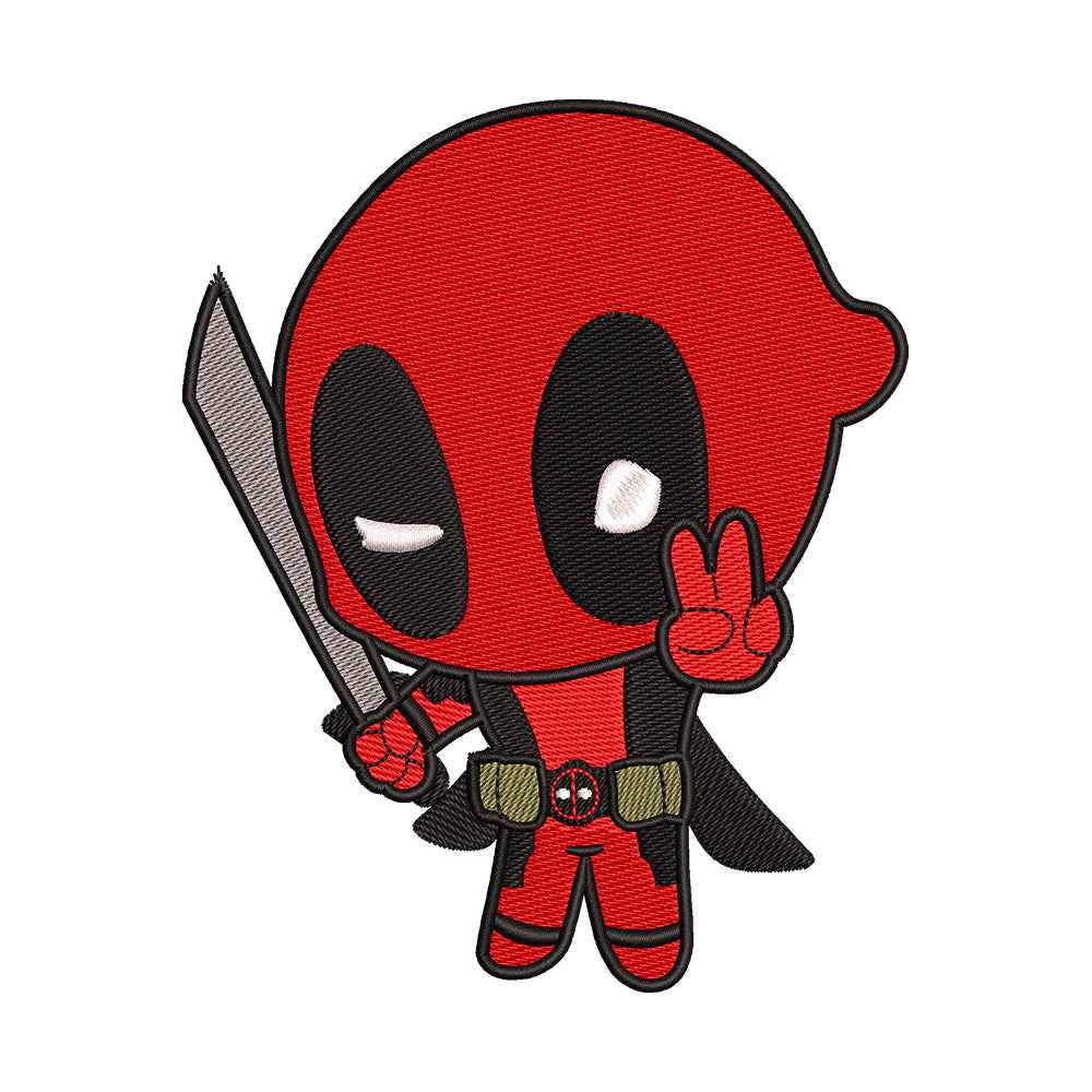 Chibi Red Ninja Superhero Embroidery Design - SG130564