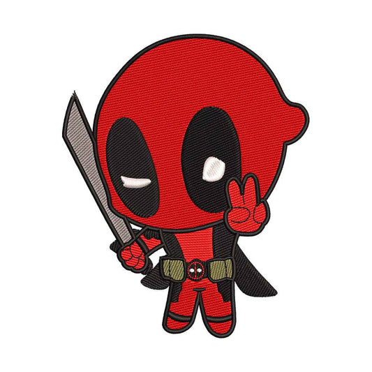 Chibi Red Ninja Superhero Embroidery Design - SG130564