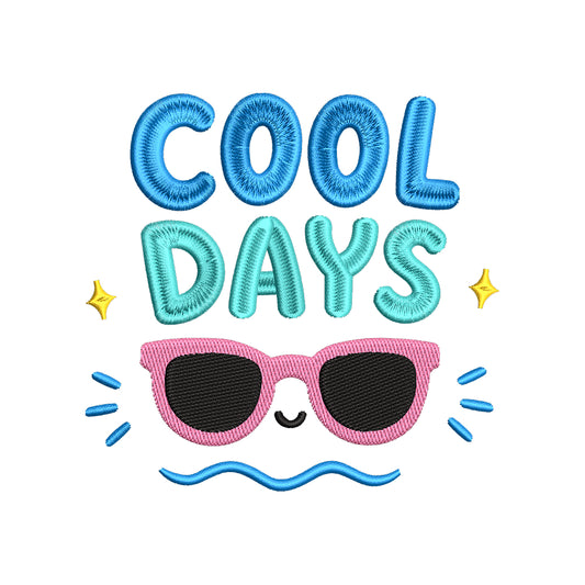 Cool Days Summer Quote Embroidery Design Sunglasses - SG15052601