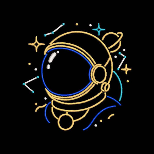 Minimalist Astronaut Space Explorer | Space Machine Embroidery Design - SG1507202601