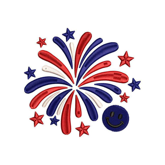 Patriotic Fireworks 4th of July Embroidery Design Independence Day - SG16052603