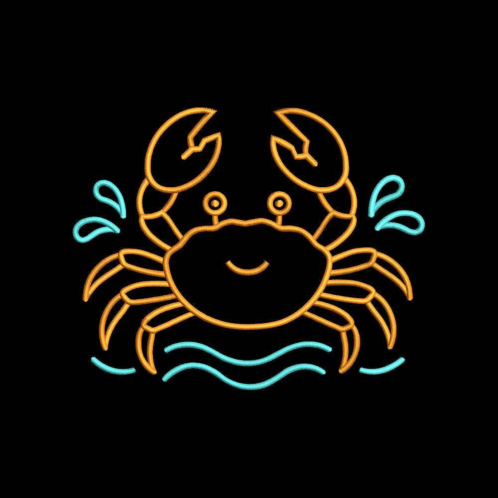 Cute Crab Summer Embroidery Design Beach Ocean - SG16052611