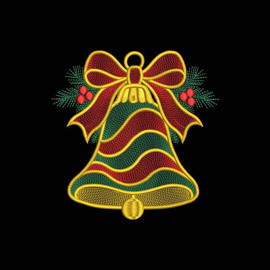 Ripple Christmas Bell Embroidery Designs For Machine