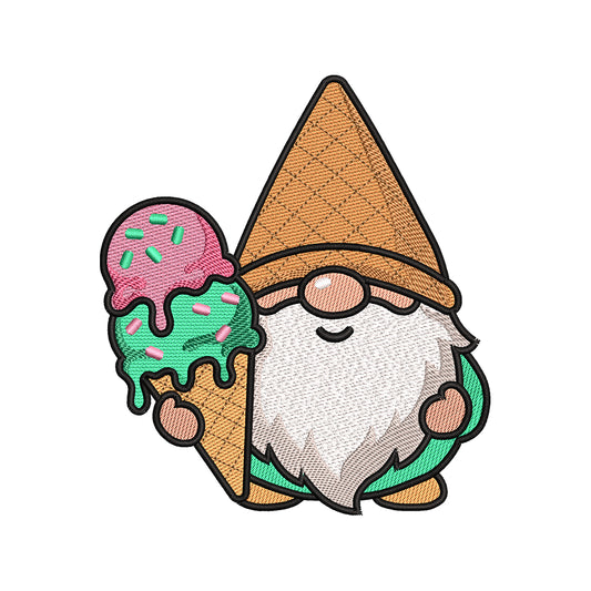 Ice Cream Gnome Embroidery Design Cute Summer - SG18042605