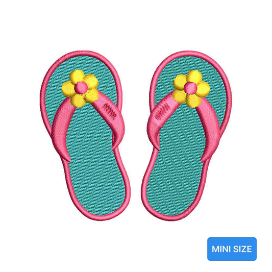 Flip Flops Mini Embroidery Design Summer Beach Sandals Cute Tiny Motif - SG18052602