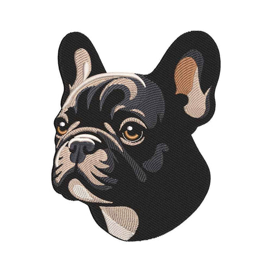 Realistic French Bulldog Portrait Embroidery Design - SG190330