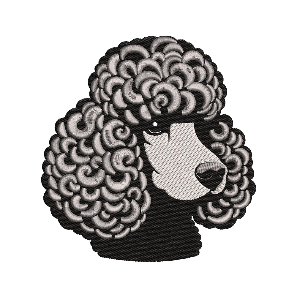 Realistic Poodle Portrait Embroidery Design - SG190331
